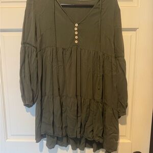 Olive Green Mini Dress